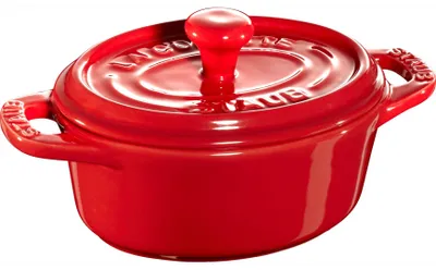 Obrázok produktu pre STAUB Mini-Cocotte Keramik, oval, mit Deckel, Inhalt: 0,20 Liter, kirschrot