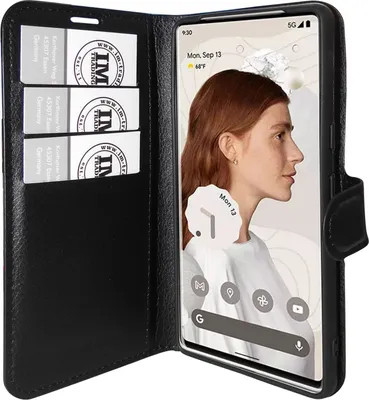 Obrázek produktu pro Pouzdro typu kniha "Fancy" kompatibilní s GOOGLE PIXEL 7 PRO Pouzdro na mobilní telefon Peněženkové pouzdro Ochranný kryt s funkcí stojánku, slot na kartu Black