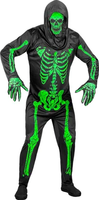 Produktbild von NEON SKELETT (Overall, Handschuhe, Maske) Gr. L