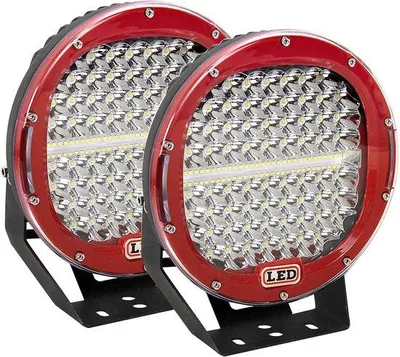 Produktbild von LED-Werklamp 9 Zoll, 294W, 24000lm, rote LED-Lichtleiste, wasserdicht, offroad-Beleuchtung, für LKW, SUV, Geländewagen, Traktoren und Boote.
