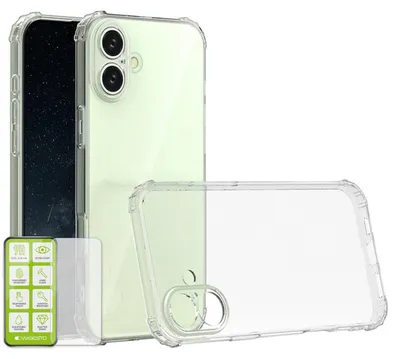 Image de Coque de protection en TPU transparente pour Apple iPhone 16 Plus + verre de protection de 0,26 mm d'épaisseur