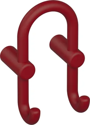 Immagine prodotto di Hewi gancio a parete doppia larghezza 100 mm - gancio appendiabiti altezza parete 165 mm, plastica rosso rubino opaco