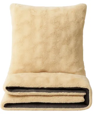 Produktbild von Bettwäsche 135x200 Winter Set Teddyplüsch Beige Bubble Optik mit Kissenbezug 80x80 cm und Reißverschluss flauschig warm