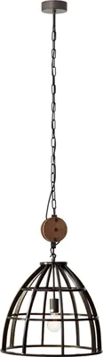 Produktbild von BRILLIANT MATRIX Pendelleuchte 160 cm Metall / Holz Schwarz antik