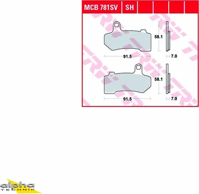 Produktbild von TRW Bremsbelagsatz MCB781SH Street Glide FLHX