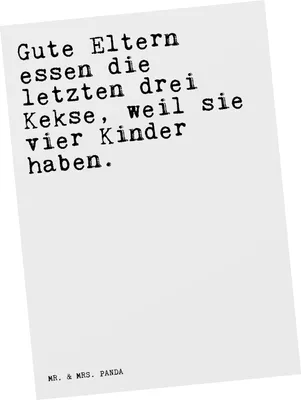 Produktbild von Mr. & Mrs. Panda Postkarte Gute Eltern essen die... - Weiß - Geschenk, Muttertag, Kekse, Vatertag, Postkarten, Grußkarte, Ansichtskarten, Sprüche, Ansichtskarte, Familie