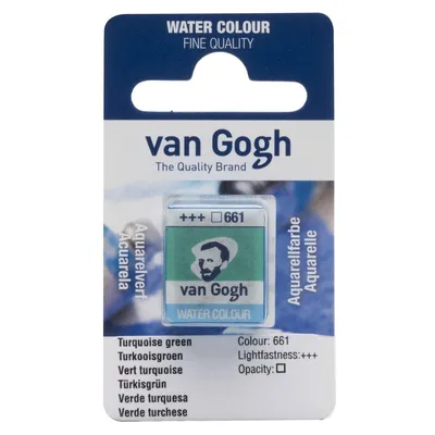 Obrázok produktu pre Van Gogh Akvarel 661 Tyrkysová zelená polovičná kocka