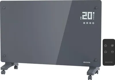 Produktbild von Auronic Konvektorheizung 2000W Grau - Glas-Panel mit Thermostat - Timer - Fernbedienung