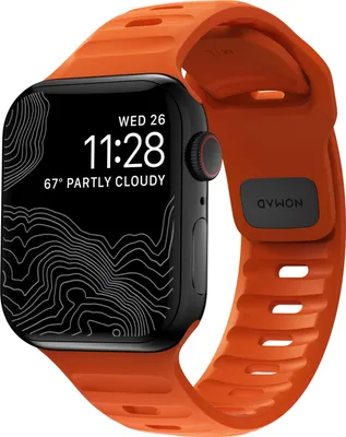 Image de Nomad Sport Bracelet Waterproof 40/41/42mm – Caoutchouc fluoroélastomère FKM – 100% Étanche – Canaux de Ventilation Intérieurs - Orange