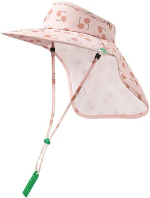 Immagine prodotto di Cappello da sole per bambini - Cappello da sole protettivo per bambini - Cappello estivo a tesa larga - Protezione dalle scottature solari - Traspirante - Design in rete - Taglia grande - Per una protezione confortevole