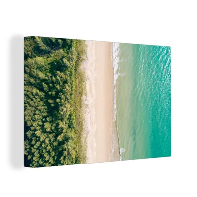 Produktbild von OneMillionCanvasses® - Leinwandbilder - 150x100 cm, Strand - Bäume - Wasser, Wandbilder Kunstdruck Wanddekoration