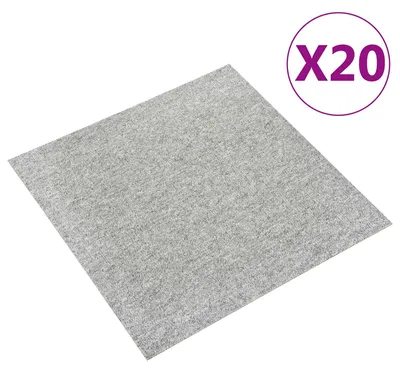 Image de vidaXL : Tapis, 20 pièces, gris clair, 50 x 50 cm, 100% polypropylène