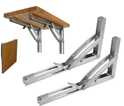 Productafbeelding van 2 Stuks Zware Klapconsole van Roestvrij Staal - Tot 150 kg Draagkracht