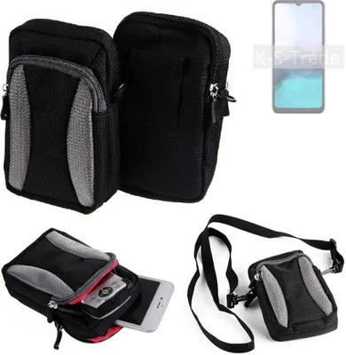 Produktbild von K-S-Trade Holster Schutz Hülle kompatibel mit HiSense R12 5G Handy Hülle Gürteltasche Umhängetasche mit Zusatzfach schwarz