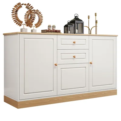 Produktbild von Sideboard , Drei Türen ,Doppelschubladen ,Geeignet für Wohn- und Esszimmer ,Multifunktionales Aufbewahrungsmöbel