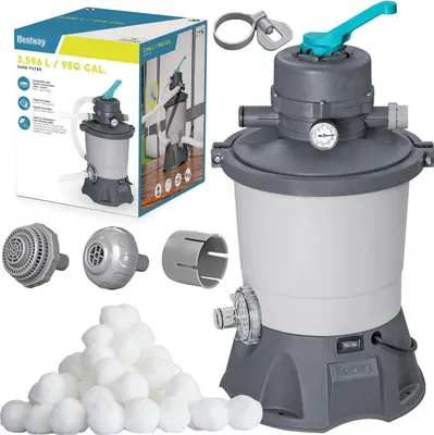 Immagine prodotto di Pompa filtro a sabbia per piscine, 3596 L/h, include sfere filtranti