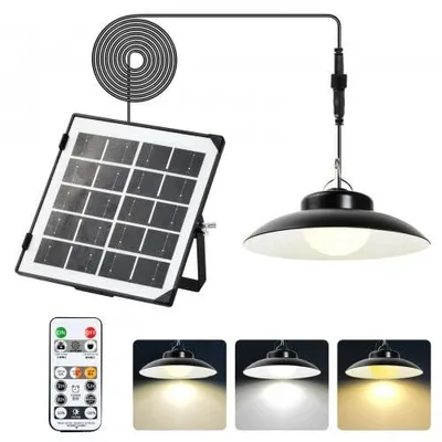 Produktbild von Jinlaili Solarlampen für Außen Hängend, Solar Lampe, Solar-hängeleuchte, Solarleuchte LED Solarleuchten für Garten Bauernhaus Camping, mit 5M Kabel und Fernbedienung, Wasserdichte, 3 Farbtemperatur