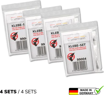 Produktbild von bremermann 4er Klebe-Set für Klebe-Montage von Bad-Accessoires PIAZZA & LUCENTE