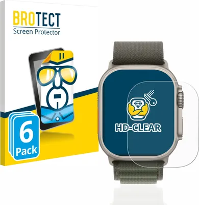 Produktbild von 6x Für Apple Watch Ultra (49 mm) Schutzfolie BROTECT Displayschutz Display Schutz Folie Klar Transparent