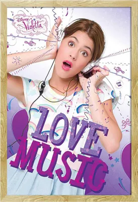 Produktbild von Violetta - Poster - Love Music + Wechselrahmen, Shinsuke® Maxi MDF Buche, Acryl-Scheibe