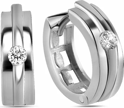 Produktbild von Dkeniz Creolen 925/- Sterling Silber 1,5 cm Silber Zirkonia weiß 145230048