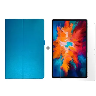 Zdjęcie produktu dla zestaw 2w1 do tabletu Lenovo Tab P11 Pro TB-J706F 11,5 cala z inteligentnym pokrowcem + szkłem ochronnym z automatycznym zasypianiem / budzeniem z magnetycznym zamknięciem