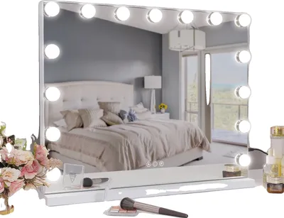 Produktbild von Schminkspiegel, Hollywood-Lichter, dimmbare LED-Glühbirnen, 5846USB-Weiß