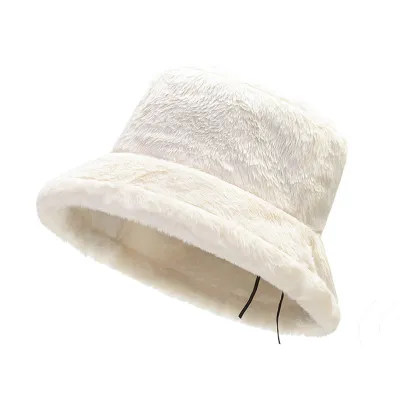 Produktbild von Winter Warmer, verdickter Plüsch-Eimerhut, superweich, verstellbar, winddicht, vielseitige Leopardenkappe, Kopfbedeckung für Damen