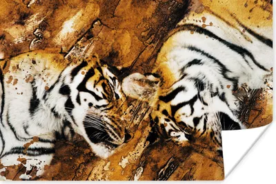 Produktbild von MuchoWow® Poster Tiger - Baum - Natur 120x80 cm - Bilder