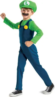 Produktbild von Nintendo - Super Mario Luigi Kostüm für Kinder Kindergröße: 104-110
