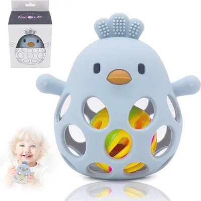 Produktbild von Montessori Bijtringen Rammelaar für Babys - Sensibles Spielzeug für Zähne und Greiffähigkeit