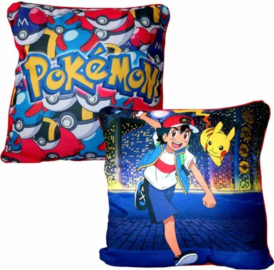 Produktbild von Ash & Pikachu | Pokemon | 40 x 40 cm Deko-Kissen | Wende-Motiv