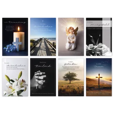 Produktbild von 100-er Kasten Trauerkarten Beileidskarten Foto mit Spruch 100 Karten mit Umschlägen Set Bundle€ 150