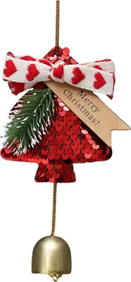 Produktbild von Plüschige Weihnachtsbaumglocken, flauschiger Weihnachtsbaumanhänger mit Glöckchen für Weihnachts- und Winterpartydekoration