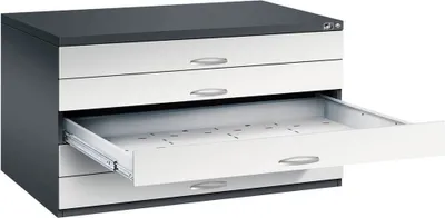 Produktbild von CP 7200 Planschrank schwarzgrau, lichtgrau 5 Schubladen 135,0 x 96,0 x 76,0 cm