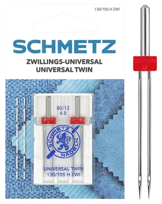 Doppelnadel Universal 80/12 4 mm, 2er-Pack für Nähmaschinen