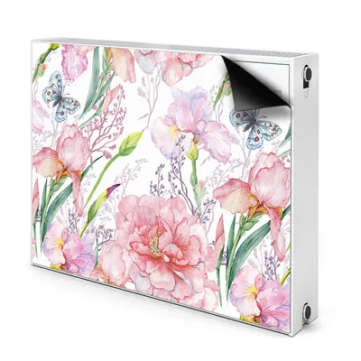 Produktbild von Magnet Heizung Verkleidung Abdeckung Heizung Heizkörperabdeckung 110x60 cm - Blumen, Pfingstrosen