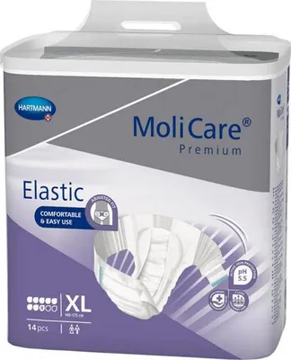 Image de Molicare Premium Slip Elastic 8 gouttes XL - 8 paquets de 14 protections