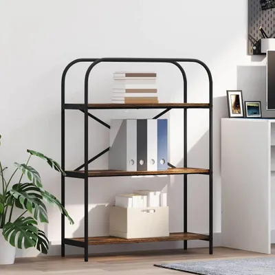 Produktbild von "Schlussverkauf" Bücherregal rechteckig - 1 pc - Büroregal mit Stauraum - Geräucherte Eiche 80x30x109 cm Holzwerkstoff  C12254