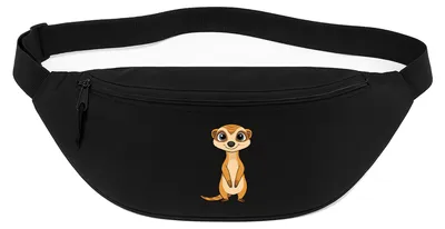 Produktbild von Huuraa Bauchtasche Erdmännchen Comic 2,5 Liter Black Polyester Crossbody Bag Geschenkidee