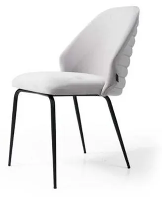Obrázek produktu pro Bílá nerezová židle čalouněná jednomístná designová kuchyňská židle