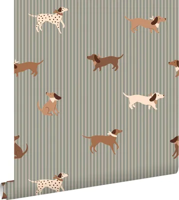 Produktbild von ESTAhome Tapete Hunde Graublau 50 x 900 cm