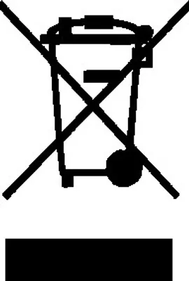 A symbol indicating that electrical and electronic equipment should not be disposed of in household waste.