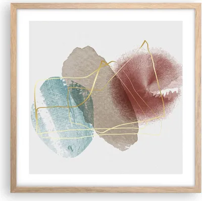 Produktbild von Gerahmtes Poster - Rahmen in heller Eiche - Form Figur Abstraktion - 50x50 cm - Wand Bild - Wanddeko - Wandbilder - Kunstposter - Wandposter - Bilderrahmen - Bilder - Kunstdruck - P2NAC50x50-5057