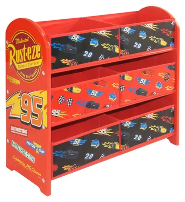 Produktbild von Disney Cars Lightning McQueen Spielzeug-Aufbewahrungseinheit, 6 Boxen für Schlaf