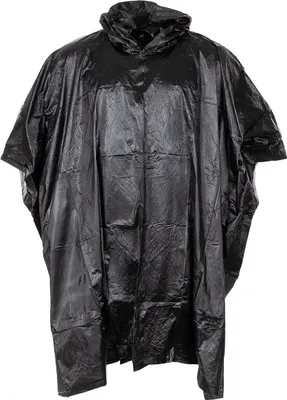 Produktbild von MFH Regenmantel - schwarzer Vinyl-Poncho
