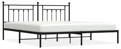 Produktbild von vidaXL Bettgestell mit Kopfteil Metall Schwarz 200x200 cm