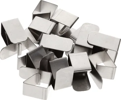 Produktbild von Edelstahlklammern für Lichtschachtabdeckung aus Aluminium, Edelstahl oder Fiberglasgewebe