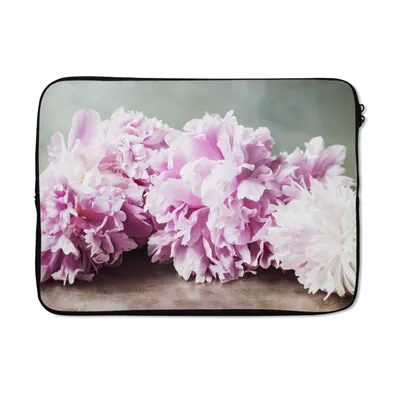 Produktbild von MuchoWow® Laptop Hülle 13 Zoll Blumen - Rosa - Pfingstrose - Botanisch Laptoptasche - Laptophülle - Sleeve - Rundumschutz