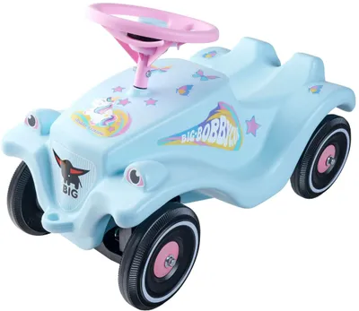 Produktbild von BIG Bobby Car Classic Einhorn Kinderfahrzeug Aufkleber Design bis 50kg Hellblau